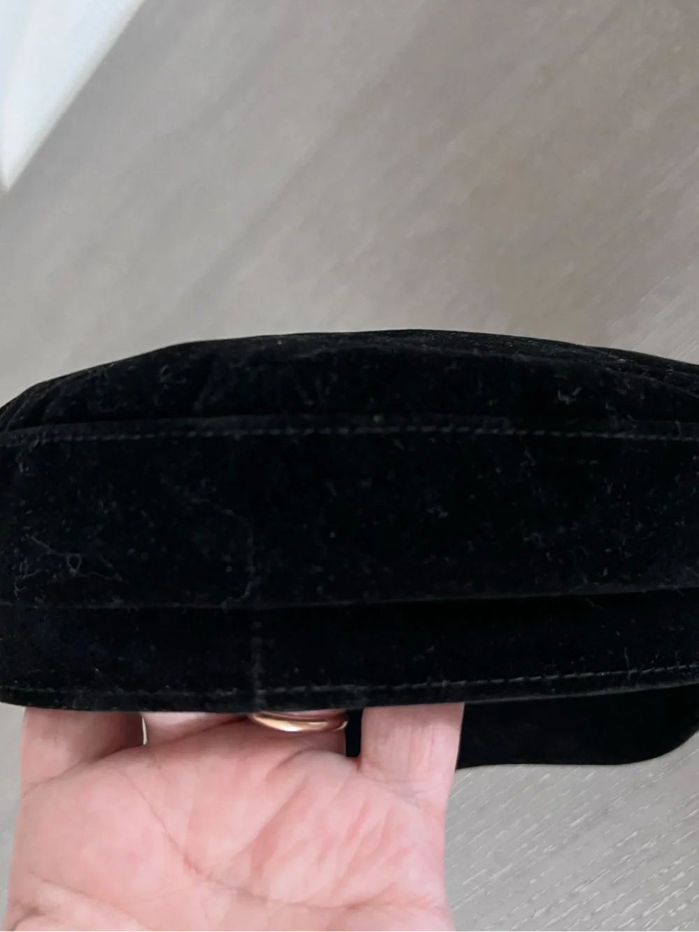 Zara Black velvet  Hat with Interior Logo Tag